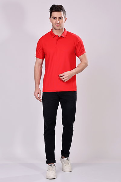 MENS RED POLO T - SHIRT